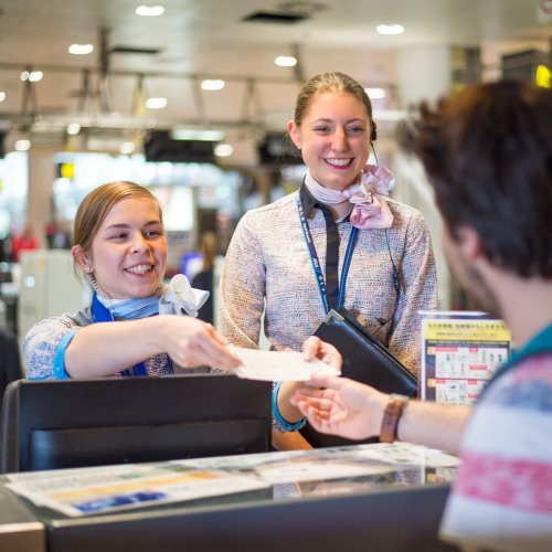 Check in aan de balie